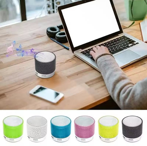 Mini Bluetooth Speaker Wireless Loudspeaker Crack LED SD Card USB