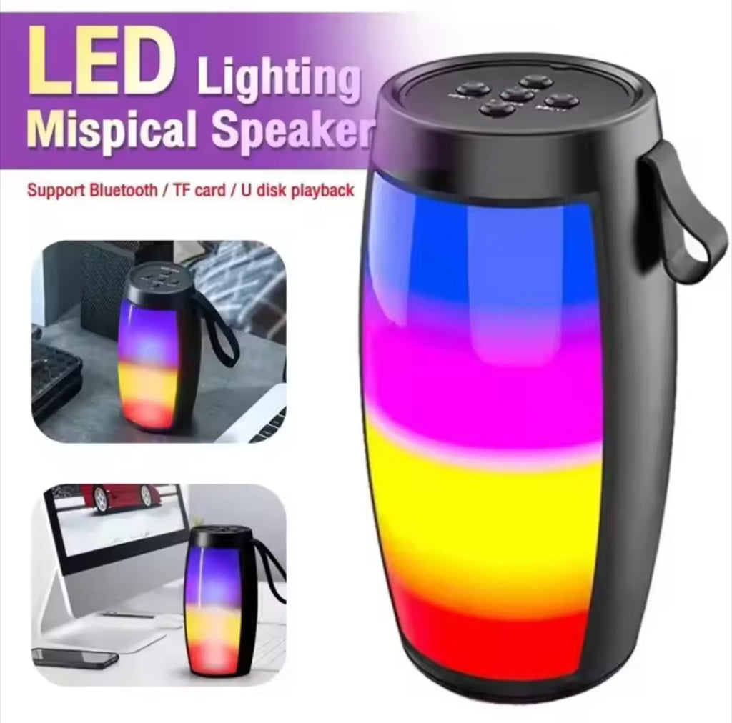 S1202 Wireless Bluetooth Speakers Powerful Portable Sound Box Subwoofer Car Audio Bass MP3 Player Sound System LED Lights